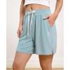 GYS Pajama Shorts for Women Bamboo Viscose Soft Comfy Lounge Pj Bottoms with Pockets(​turquoise)