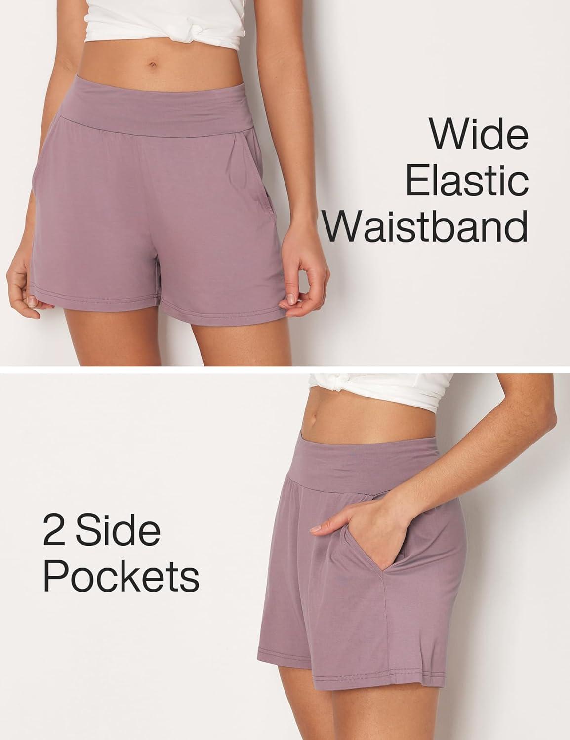 imageGYS Bamboo Viscose Pajama Shorts for Women Casual Micro Mini Lounge Shorts Soft Comfy Sleep BottomsPurplish Grey
