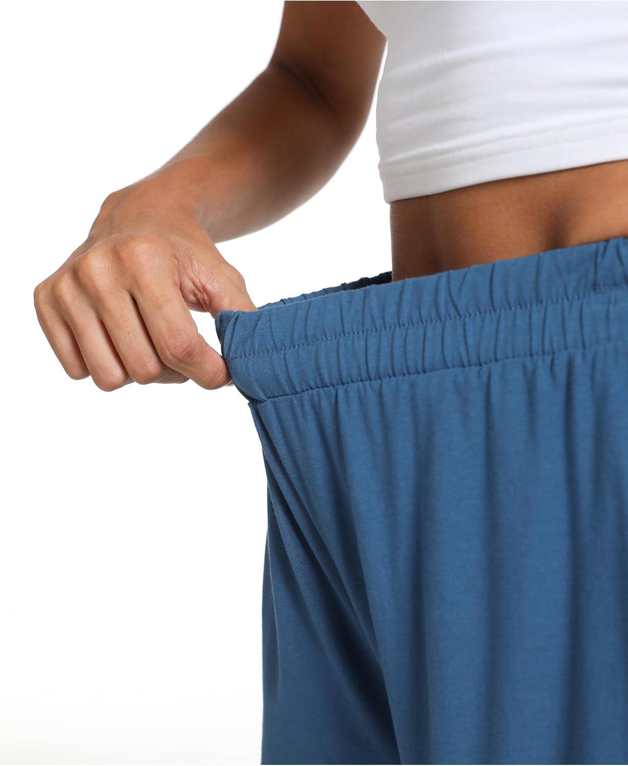 imageGYS Womens Bamboo Viscose Pajama Shorts Super Soft Sleep Shorts with Pockets amp Elastic WaistBlue