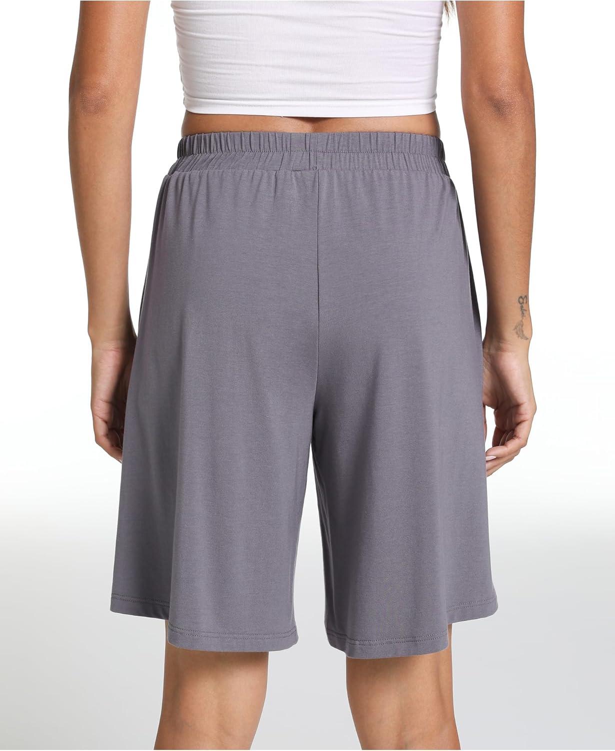 imageGYS Womens Bamboo Viscose Pajama Shorts Super Soft Sleep Shorts with Pockets amp Elastic WaistReddish Grey