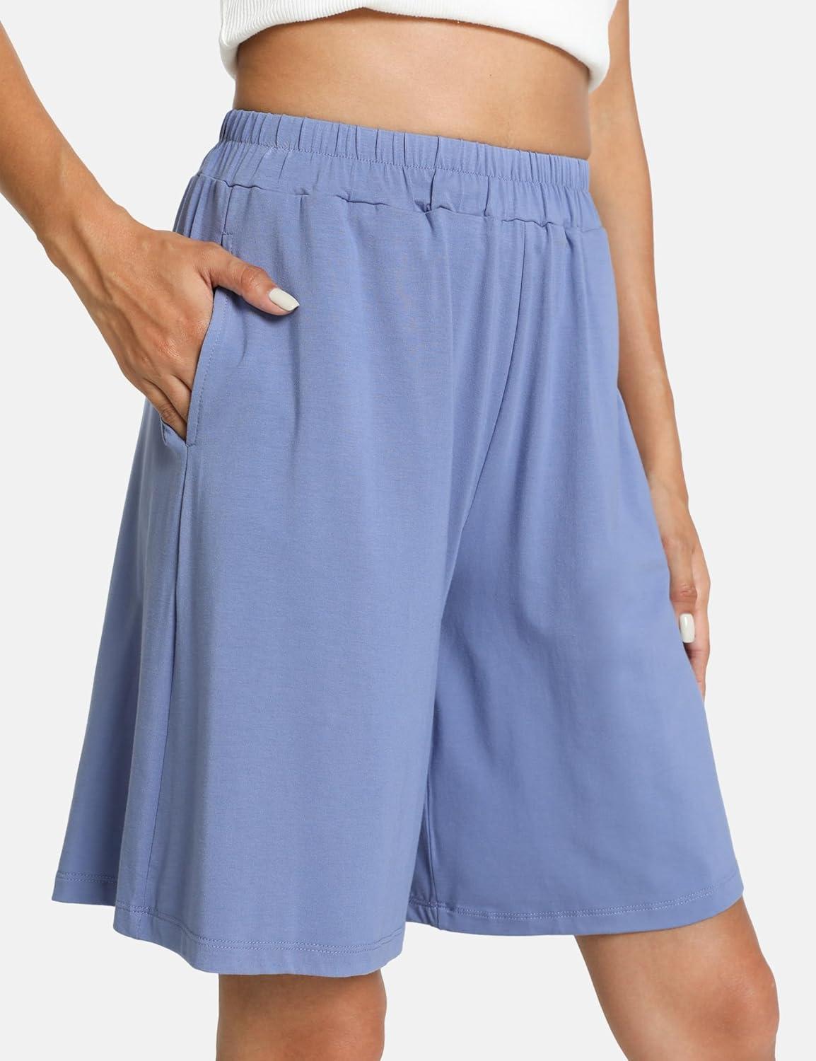 imageGYS Womens Bamboo Viscose Pajama Shorts Super Soft Sleep Shorts with Pockets amp Elastic WaistWitt Blue