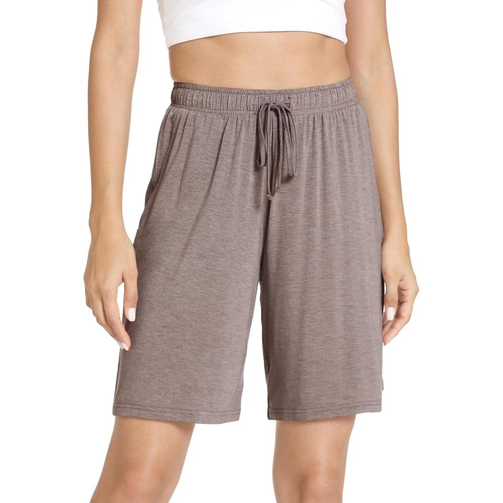 imageGYS Bamboo Viscose Pajama Shorts for Women Soft Summer Sleep Shorts with PocketsCamel