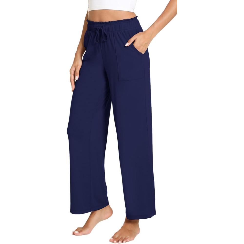 imageGYS Womens Bamboo Viscose Pajama Pants Soft Lightweight Lounge Pants with Pockets