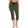 GYS Bamboo Viscose Capri Pajama Pants for Women Soft Summer Lounge Pants with Pockets(Army Green)