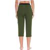 GYS Bamboo Viscose Capri Pajama Pants for Women Soft Summer Lounge Pants with Pockets(Army Green)