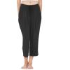 GYS Bamboo Viscose Capri Pajama Pants for Women Soft Summer Lounge Pants with Pockets(Black)