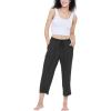 GYS Bamboo Viscose Capri Pajama Pants for Women Soft Summer Lounge Pants with Pockets(Black)