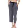 GYS Bamboo Viscose Capri Pajama Pants for Women Soft Summer Lounge Pants with Pockets(Dark Heather Grey)