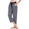 GYS Bamboo Viscose Capri Pajama Pants for Women Soft Summer Lounge Pants with Pockets(Heather Grey)