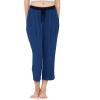 GYS Bamboo Viscose Capri Pajama Pants for Women Soft Summer Lounge Pants with Pockets(Ink Blue)