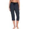 GYS Bamboo Viscose Capri Pajama Pants for Women Soft Summer Lounge Pants with Pockets(Midnight Blue)