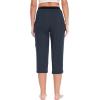 GYS Bamboo Viscose Capri Pajama Pants for Women Soft Summer Lounge Pants with Pockets(Midnight Blue)