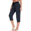 GYS Bamboo Viscose Capri Pajama Pants for Women Soft Summer Lounge Pants with Pockets(Midnight Blue)