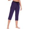 GYS Bamboo Viscose Capri Pajama Pants for Women Soft Summer Lounge Pants with Pockets(Purple)