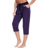 GYS Bamboo Viscose Capri Pajama Pants for Women Soft Summer Lounge Pants with Pockets(Purple)