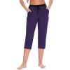 GYS Bamboo Viscose Capri Pajama Pants for Women Soft Summer Lounge Pants with Pockets(Purple)