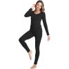 GYS Bamboo Viscose Long Johns Sets Thermal Underwear for Women Long Sleeve Base Layer(Black)