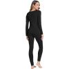 GYS Bamboo Viscose Long Johns Sets Thermal Underwear for Women Long Sleeve Base Layer(Black)