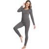 GYS Bamboo Viscose Long Johns Sets Thermal Underwear for Women Long Sleeve Base Layer(Dark Grey)