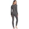GYS Bamboo Viscose Long Johns Sets Thermal Underwear for Women Long Sleeve Base Layer(Dark Grey)