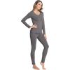 GYS Bamboo Viscose Long Johns Sets Thermal Underwear for Women Long Sleeve Base Layer(Dark Grey)