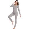 GYS Bamboo Viscose Long Johns Sets Thermal Underwear for Women Long Sleeve Base Layer(Grey)