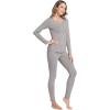 GYS Bamboo Viscose Long Johns Sets Thermal Underwear for Women Long Sleeve Base Layer(Grey)