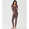 GYS Bamboo Viscose Long Johns Sets Thermal Underwear for Women Long Sleeve Base Layer(Khaki)