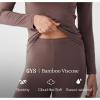 GYS Bamboo Viscose Long Johns Sets Thermal Underwear for Women Long Sleeve Base Layer(Khaki)