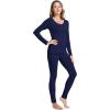 GYS Bamboo Viscose Long Johns Sets Thermal Underwear for Women Long Sleeve Base Layer(Navy)