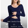 GYS Bamboo Viscose Long Johns Sets Thermal Underwear for Women Long Sleeve Base Layer(Navy)