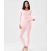 GYS Bamboo Viscose Long Johns Sets Thermal Underwear for Women Long Sleeve Base Layer(Pink)
