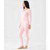 GYS Bamboo Viscose Long Johns Sets Thermal Underwear for Women Long Sleeve Base Layer(Pink)