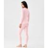 GYS Bamboo Viscose Long Johns Sets Thermal Underwear for Women Long Sleeve Base Layer(Pink)