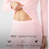 GYS Bamboo Viscose Long Johns Sets Thermal Underwear for Women Long Sleeve Base Layer(Pink)