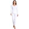 GYS Bamboo Viscose Long Johns Sets Thermal Underwear for Women Long Sleeve Base Layer(White)