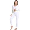 GYS Bamboo Viscose Long Johns Sets Thermal Underwear for Women Long Sleeve Base Layer(White)