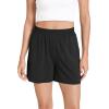 GYS Bamboo Viscose Pajama Shorts Women Soft Sleep Shorts with Pockets Comfy Lounge Shorts Pj Bottoms(Black)