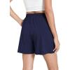 GYS Bamboo Viscose Pajama Shorts Women Soft Sleep Shorts with Pockets Comfy Lounge Shorts Pj Bottoms(Navy)