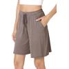 GYS Bamboo Viscose Pajama Shorts for Women Soft Summer Sleep Shorts with Pockets(Camel)