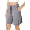 GYS Bamboo Viscose Pajama Shorts for Women Soft Summer Sleep Shorts with Pockets(Heather Grey)