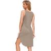 GYS Bamboo Viscose Sleeveless Nightgowns for Women, Soft Tank Top Sleep Shirt, Lightweight Sleepwear Comfy Nightdress Pajamas(Camel)