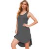 GYS Bamboo Viscose Sleeveless Nightgowns for Women, Soft Tank Top Sleep Shirt, Lightweight Sleepwear Comfy Nightdress Pajamas(Dark Heather Grey)