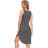GYS Bamboo Viscose Sleeveless Nightgowns for Women, Soft Tank Top Sleep Shirt, Lightweight Sleepwear Comfy Nightdress Pajamas(Dark Heather Grey)