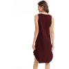 GYS Bamboo Viscose Sleeveless Nightgowns for Women, Soft Tank Top Sleep Shirt, Lightweight Sleepwear Comfy Nightdress Pajamas(Ficus Red)