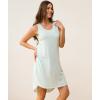 GYS Bamboo Viscose Sleeveless Nightgowns for Women, Soft Tank Top Sleep Shirt, Lightweight Sleepwear Comfy Nightdress Pajamas(Green White Stripe)