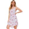 GYS Bamboo Viscose Sleeveless Nightgowns for Women, Soft Tank Top Sleep Shirt, Lightweight Sleepwear Comfy Nightdress Pajamas(Grey Peony)