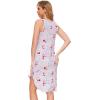 GYS Bamboo Viscose Sleeveless Nightgowns for Women, Soft Tank Top Sleep Shirt, Lightweight Sleepwear Comfy Nightdress Pajamas(Grey Peony)