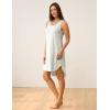 GYS Bamboo Viscose Sleeveless Nightgowns for Women, Soft Tank Top Sleep Shirt, Lightweight Sleepwear Comfy Nightdress Pajamas(Grey White Stripe)
