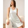 GYS Bamboo Viscose Sleeveless Nightgowns for Women, Soft Tank Top Sleep Shirt, Lightweight Sleepwear Comfy Nightdress Pajamas(Grey White Stripe)